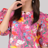 BUNGA Kurung - Hot Pink