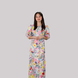 BUNGA Kurung - Pearl White