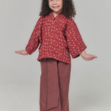 HANYA BASIC Kurung Girl - Mahogany Red