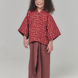 HANYA BASIC Kurung Girl - Mahogany Red