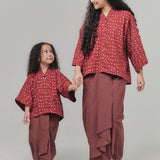 HANYA BASIC Kurung Girl - Mahogany Red
