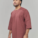 RUUMI Kurta Men - Mahogany Red