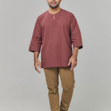 RUUMI Kurta Men - Mahogany Red