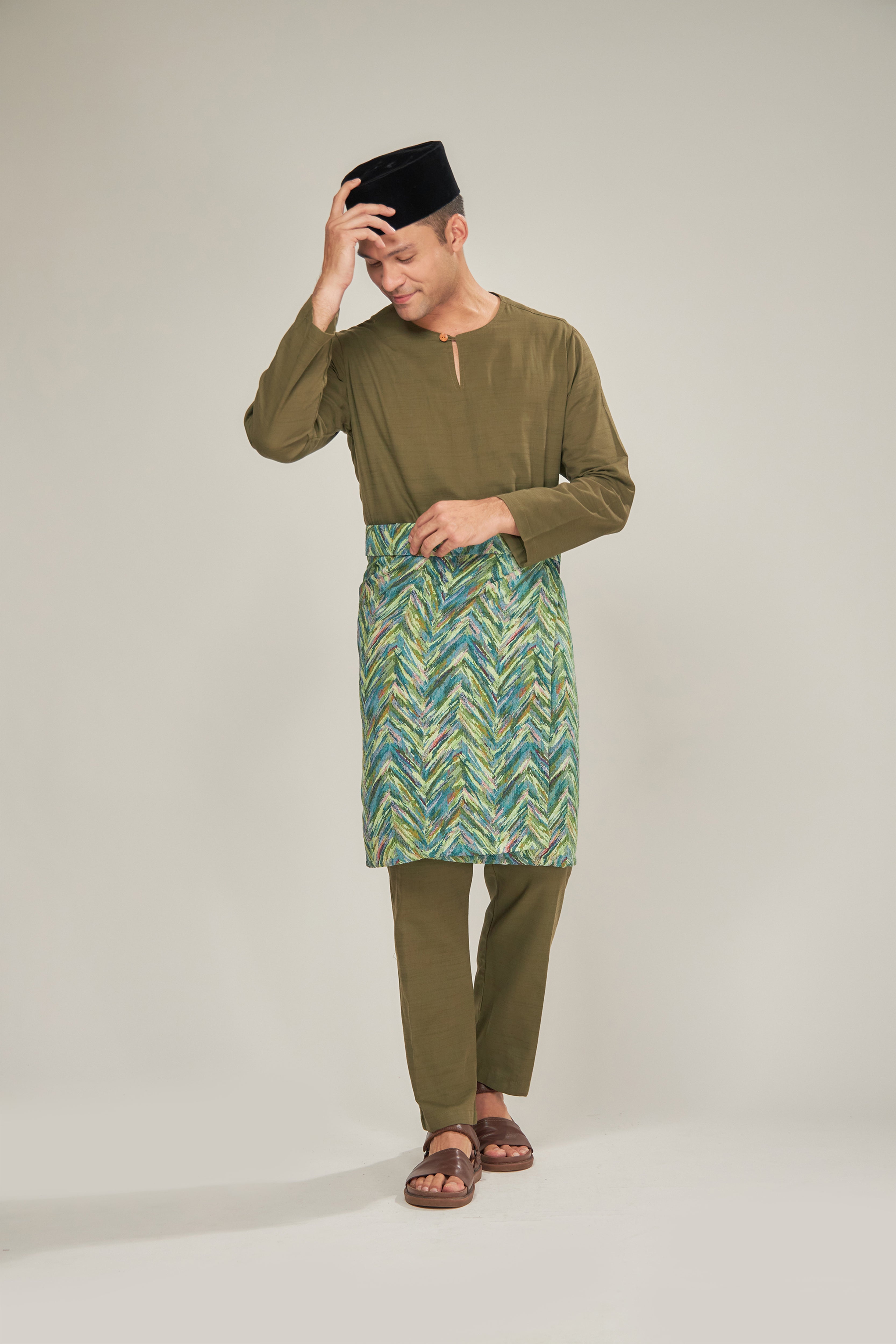 ELHAN Baju Melayu Men - Army Green – Hollakidz