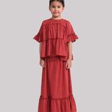 ROSA Kurung Girl - Warm Maroon